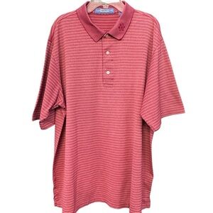 Carnoustie Red Striped Luxury Cotton Golf Polo Shirt Men’s Large